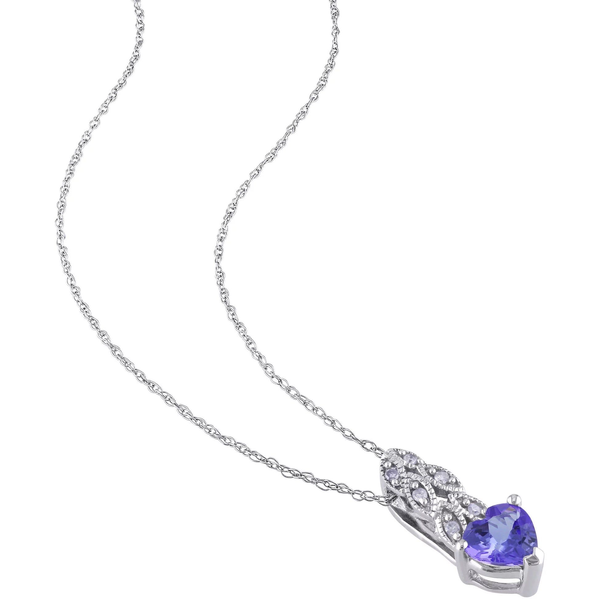 Women'S Tanzanite 10K White Gold Necklace