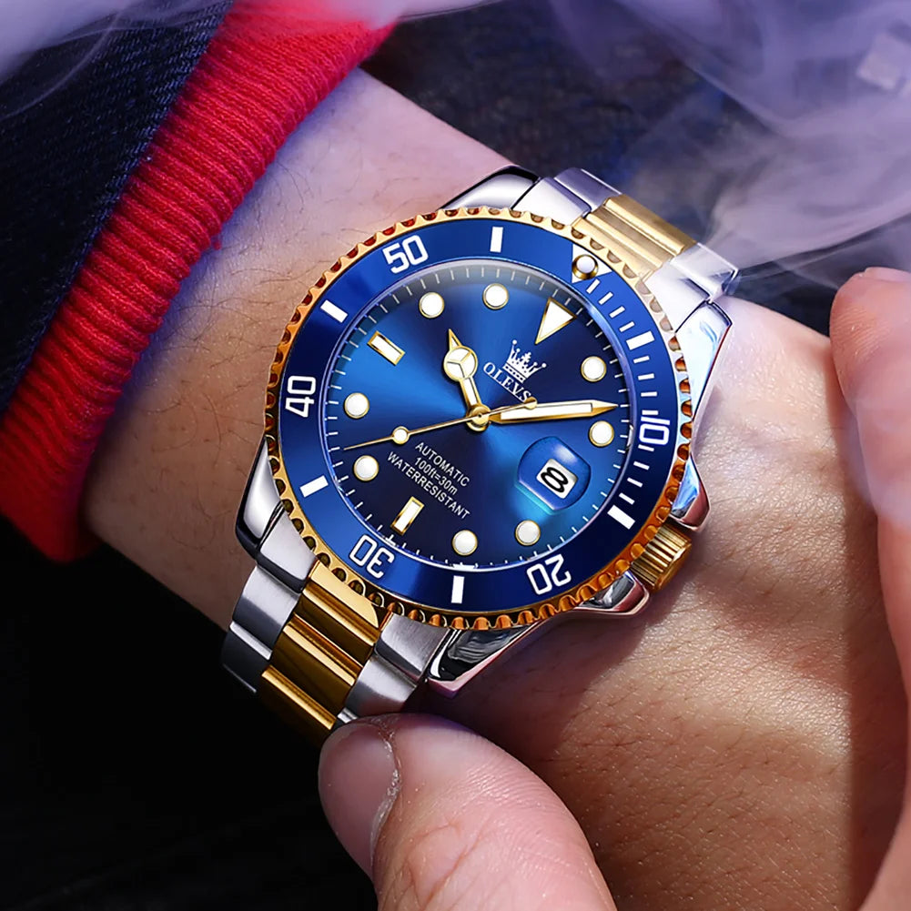 Men'S Watch Luxury Stainless Steel Mechanical Men'S Watch Sports Diving Waterproof Water Rolexable Men'S Luxury Watch