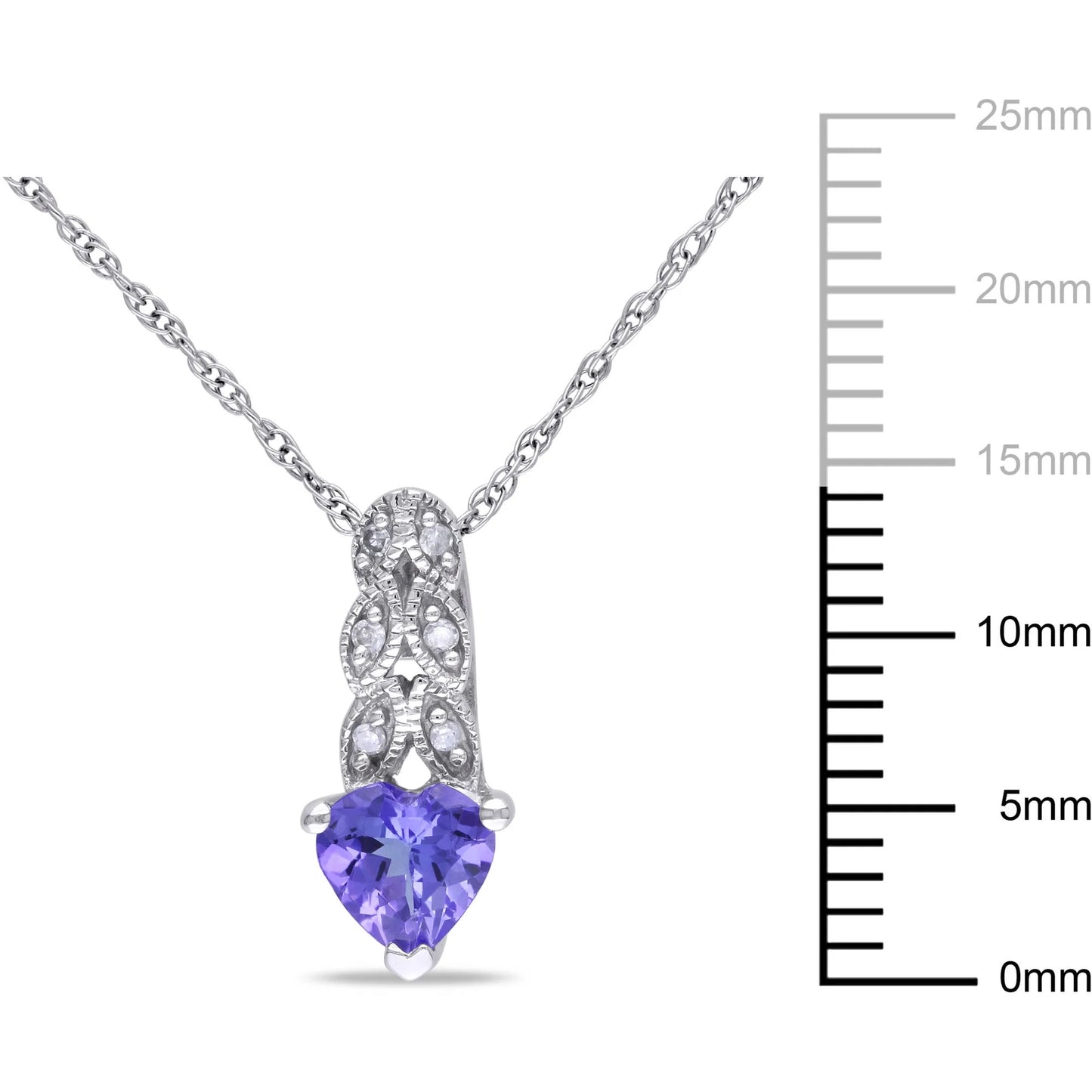 Women'S Tanzanite 10K White Gold Necklace