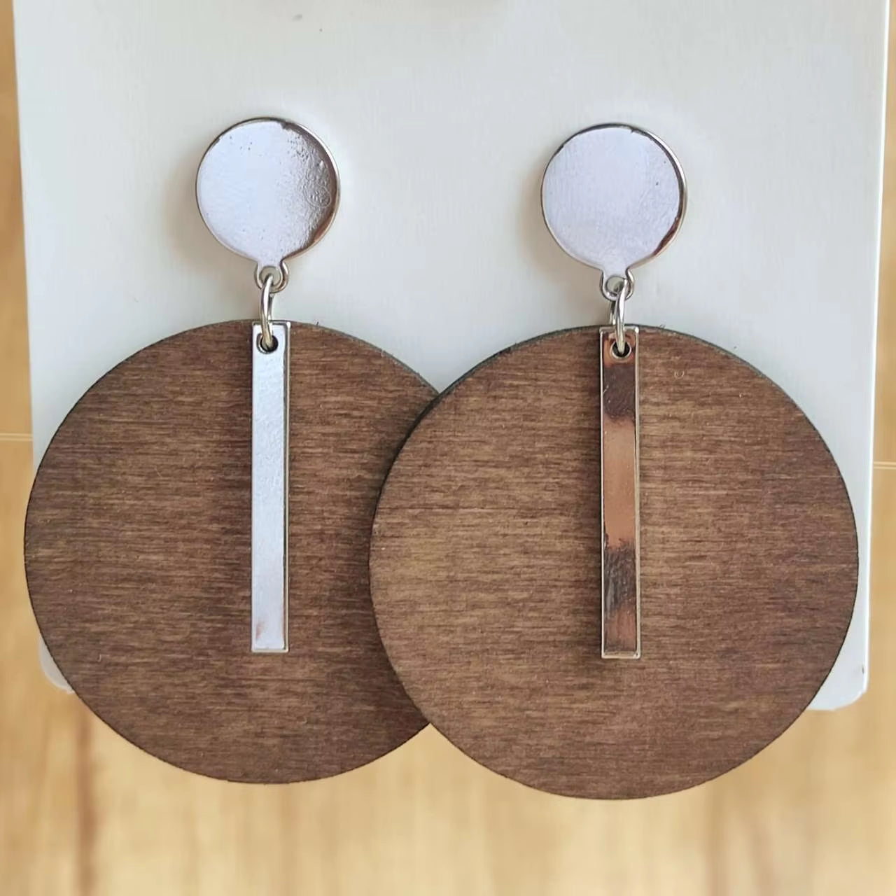 New Retro Bohemian Wood Earrings for Women Trendy Natural Wooden Statement Earrings Handmade Jewelry Wholesale