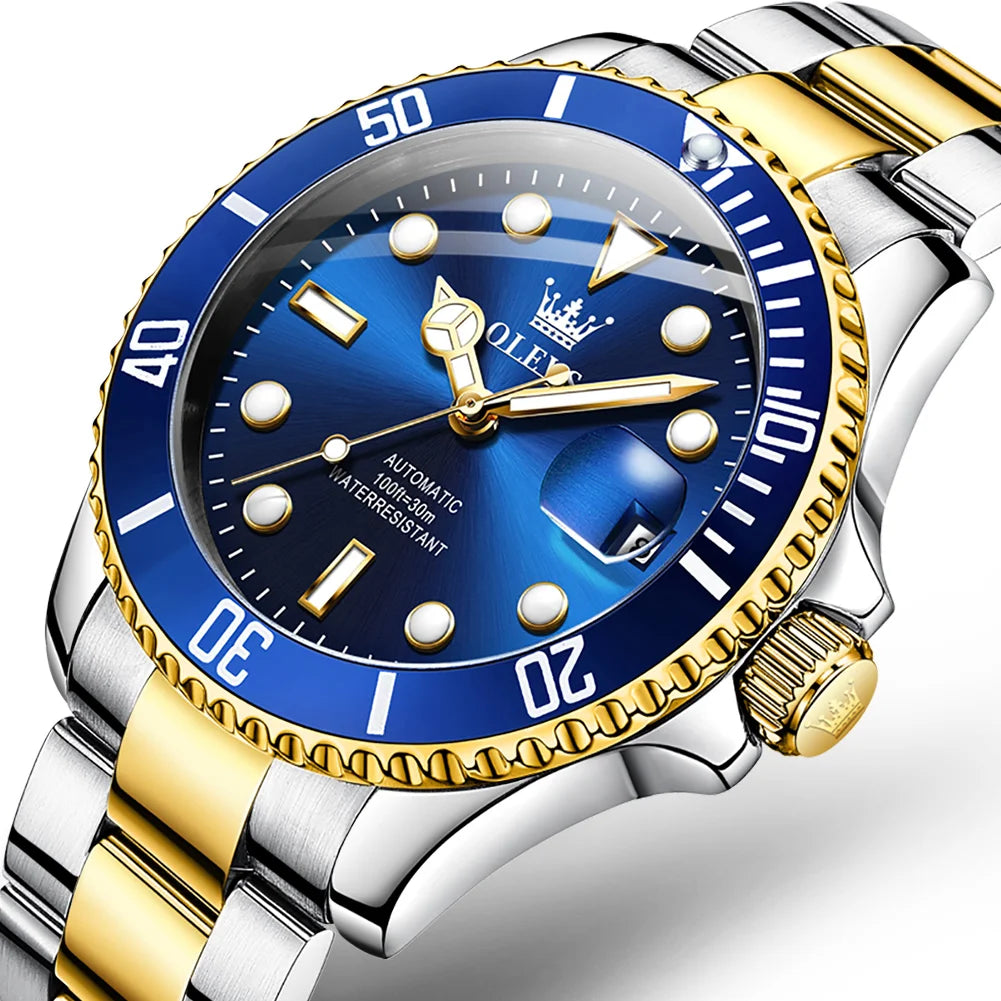 Men'S Watch Luxury Stainless Steel Mechanical Men'S Watch Sports Diving Waterproof Water Rolexable Men'S Luxury Watch